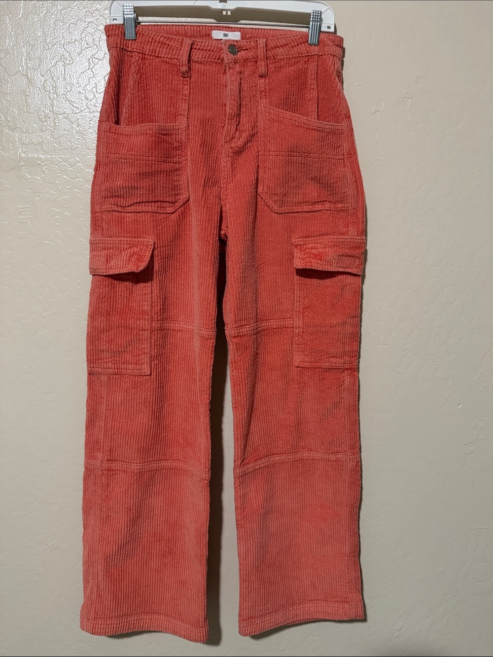 Banana Republic Coral Corduroy Straight-Leg Cargo Pants Y2K Skater Size 28